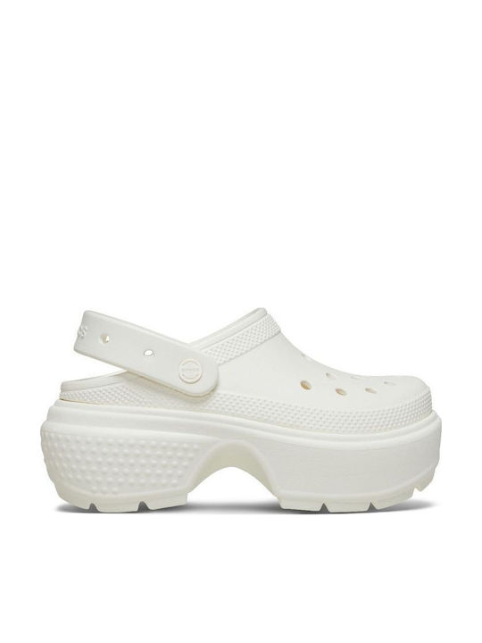 Crocs Stomp Γυναικεία Σαμπό Λευκά Crocs Stomp Γυναικεία Σαμπό Λευκά