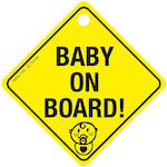 Car+ Σήμα Baby on Board με Βεντούζα Κίτρινο