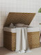 vidaXL Laundry Basket Wicker Folding with Cap 55.5x35x34cm Brown