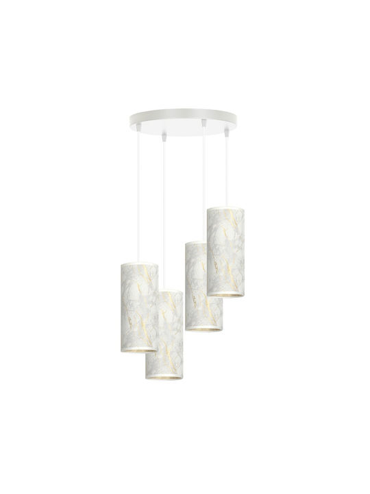 Emibig Pendant Chandelier for 4 Bulbs E27 White