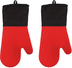 Thermo Pro Silicone Oven Mitts Set Red 2pcs