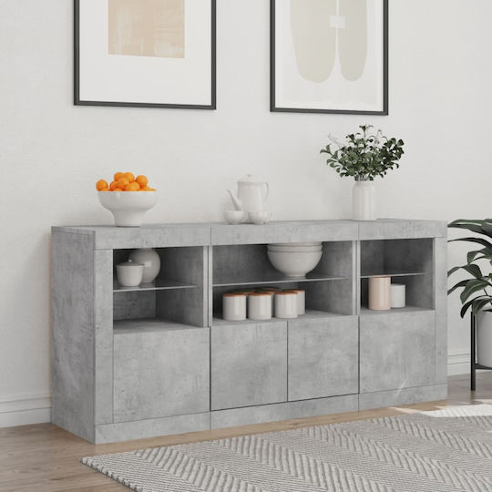 Μπουφές Ξύλινος Γκρι 142.5x37x67cm