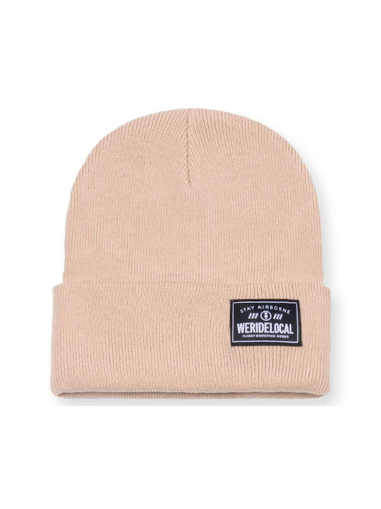 We Ride Local Beanie Unisex Beanie in Beige color