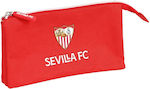 Sevilla Fútbol Club Fabric Red Pencil Case with 2 Compartments