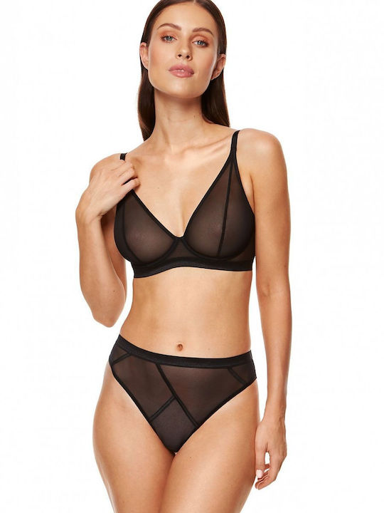 Gorteks B2 Triangle Triangle Bra Black