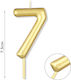 Birthday Candle Number "7" in Gold Color
