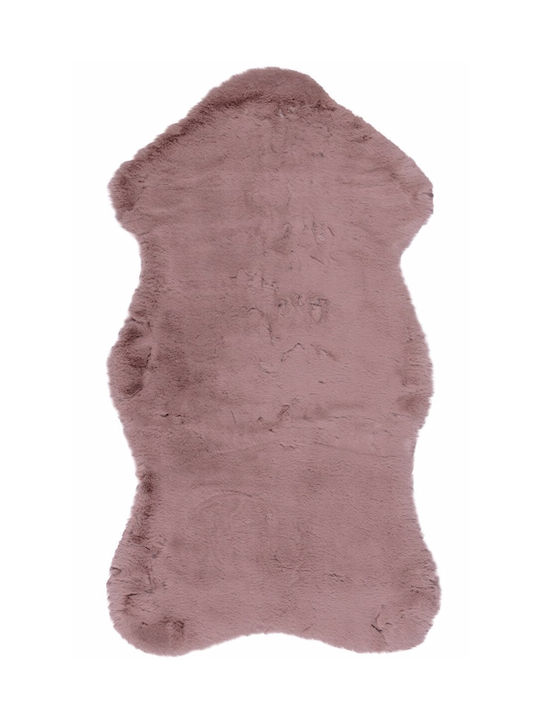 Persika Lapin Skin Rug Rectangular Furry Pink 07