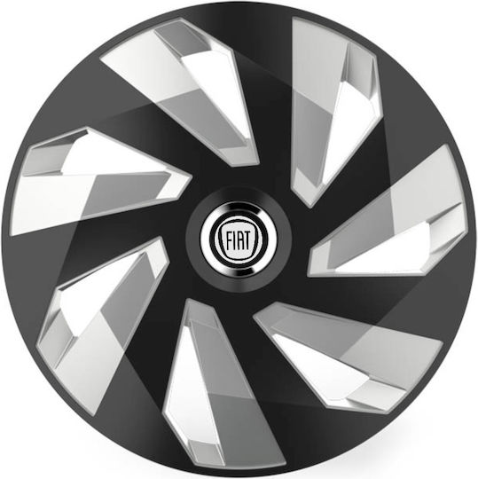Versaco Car Hubcap Set Stratos with Fiat Emblem 15" 4pcs Black