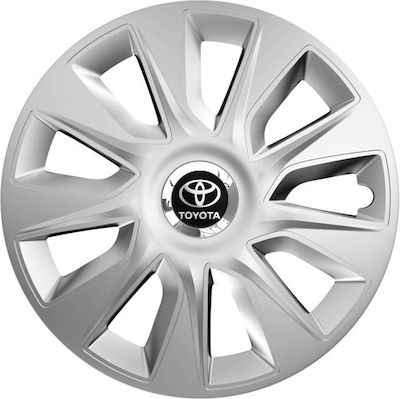 Versaco Σετ Τάσια Αυτοκινήτου με Σήμα Toyota 4τμχ 14" Ασημί