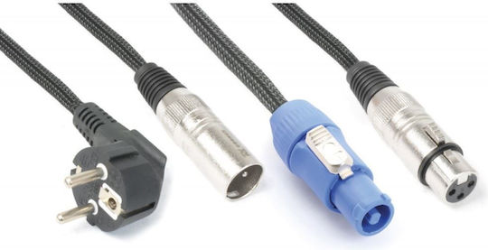 Power Dynamics Kabel Schuko / XLR-Stecker - PowerConnector / XLR-Buchse 15m (CALIG087) 1Stück