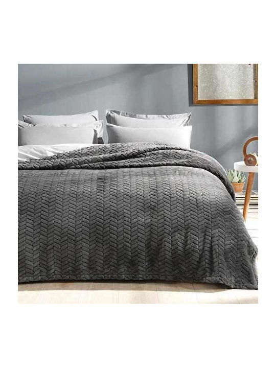 Linea Home Blanket Fleece Single 150x200cm. Grey