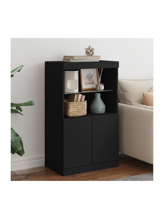 Sideboard Wooden Black 60.5x37x100cm