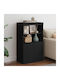 Sideboard Wooden Black 60.5x37x100cm