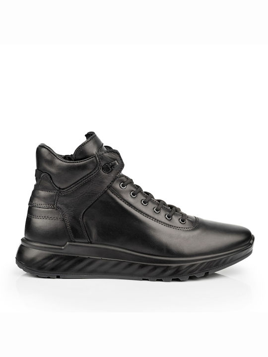 Boxer Men's Leather Military Boots Black