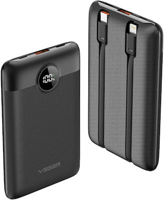 Veger W1170 Power Bank 10000mAh cu Port USB-A și Port USB-C Negru