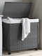 vidaXL Laundry Basket Fabric Folding with Cap 60x35x60.5cm Gray