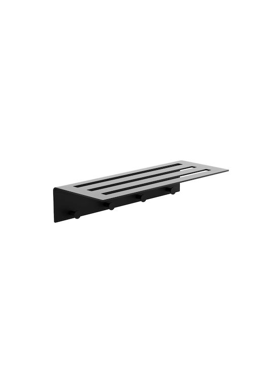 Verdi Single Wall-Mounted Bathroom Shelf Unit Black