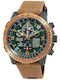 Skyhawk Perpetual Мъжки Часовник 46mm Хронограф На Батерия С Кафяв Текстилен Каишка
