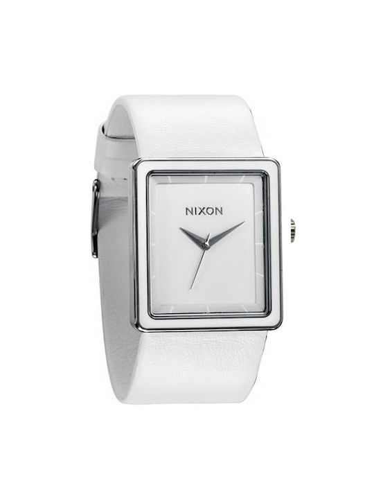 Nixon Uhr mit Weiß Lederarmband