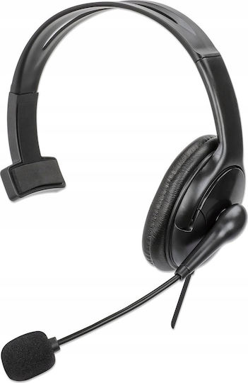 Manhattan Mono USB Headset On Ear Multimedia Ακουστικά με μικρόφωνο και σύνδεση USB-A