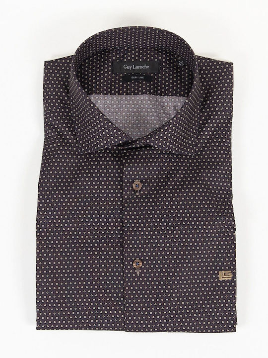 Guy Laroche Long-sleeved Cotton Shirt Brown