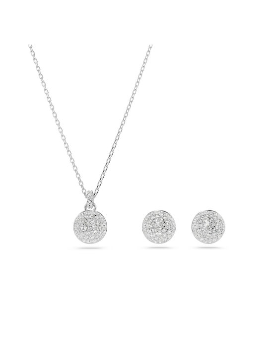 Swarovski Silver Set Necklace & Earrings with Stones