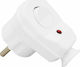 DM Pro Male Schuko Plug Corner with Switch White