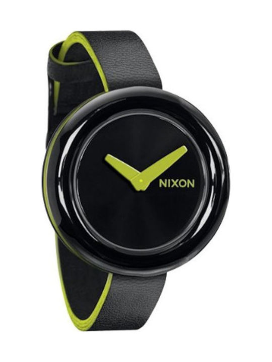 Nixon Γυναικείο Ρολόι Μπαταρίας με Μαύρο Δερμάτινο Λουράκι