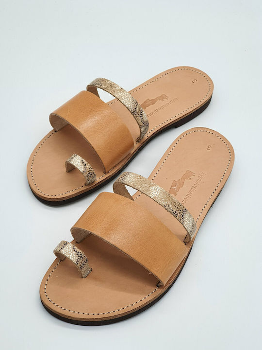 Kypraiosleather Handmade Leather Women's Sandals Beige