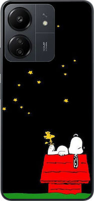 Xiaomi Redmi 13C / Poco C65 - Snoopy Under The Stars Design (Black Silicone)