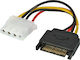 Lindy Lindy 15-Pin Sata - 4-Pin Molex Cable 0.12m Μαύρο