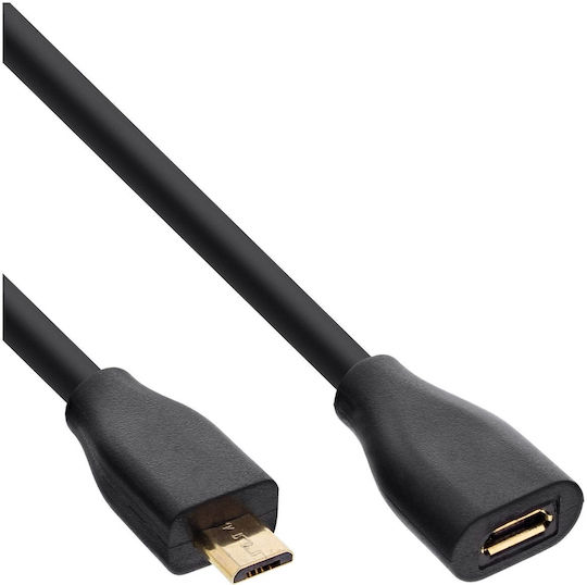 InLine USB 2.0 Cablu micro USB-A femelă - micro USB-A Negru 5m 32750P