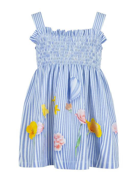 Lapin Kids Dress Striped Sleeveless Light Blue