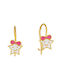 Gold Plated Kids Earrings Pendants Stars made of Silver