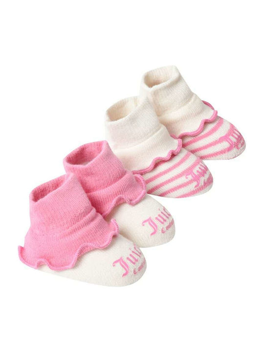 Juicy Couture Șosete pentru Copii Pink-Beige 2 Perechi