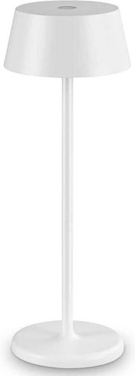 Ideal Lux Metal Table Lamp LED with White Shade and Base