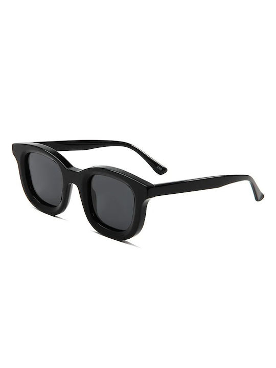 Hanok Sunglasses with Black Plastic Frame and Black Polarized Lens HNK23SA004-1
