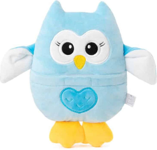 Amek Toys Owl Hot Water Bottle for Heat Cold with Cherry Pits Blue