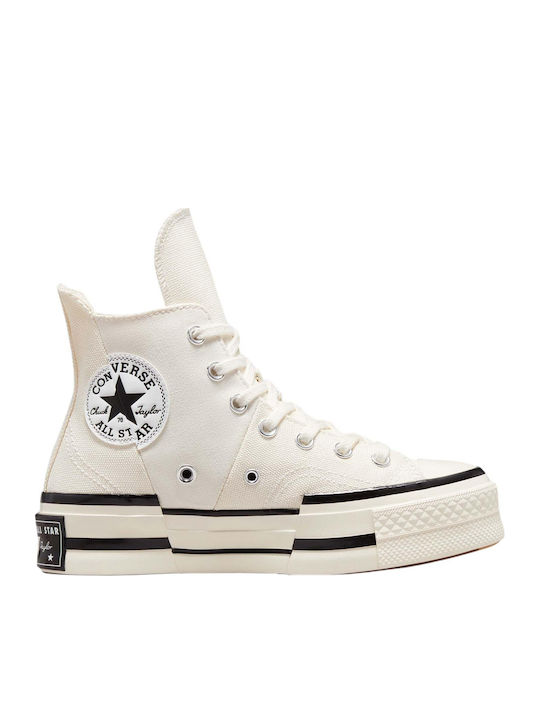 All Star Chuck 70 Plus Γυναικεία Flatforms Μποτάκια Λευκά