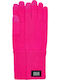 Women's Knitted Touch Gloves Fuchsia Pop Cuff