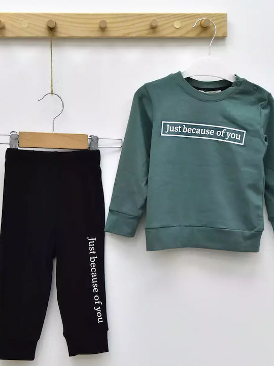 Mininaf Kinder Sweatpants Set - Jogginganzug Grün 2Stück