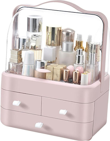 ForHome Kosmetikorganisator mit Schubladen Rosa 34,7x26,5x18,2cm