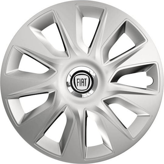 Versaco Set Capace de Roți Auto Stratos Compatibilitate Fiat 4 Bucăți 13 Argintii