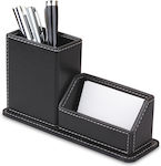 Leather Desk Organizer in Black Color 9.8x19x6cm.