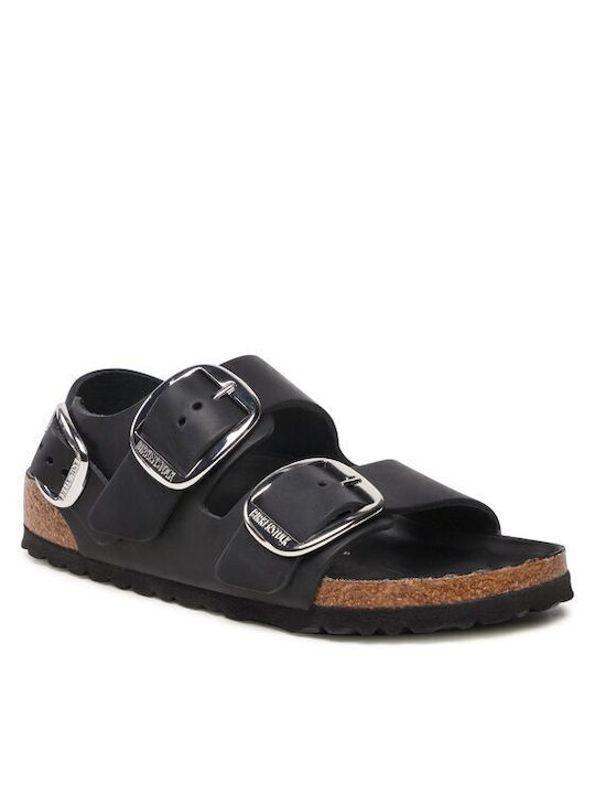 Birkenstock Milano Damen Flache Sandalen in Schwarz Farbe Schmal Passform