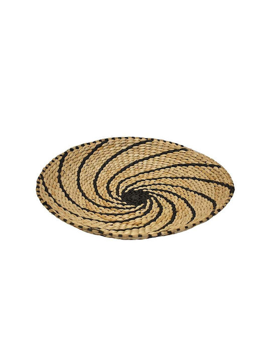 Decostar Wall Decor Plate Black Wicker Material 40x40cm