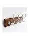 Decostar Wooden Kids Wall Hanger with Hooks Coffee 45x10cm
