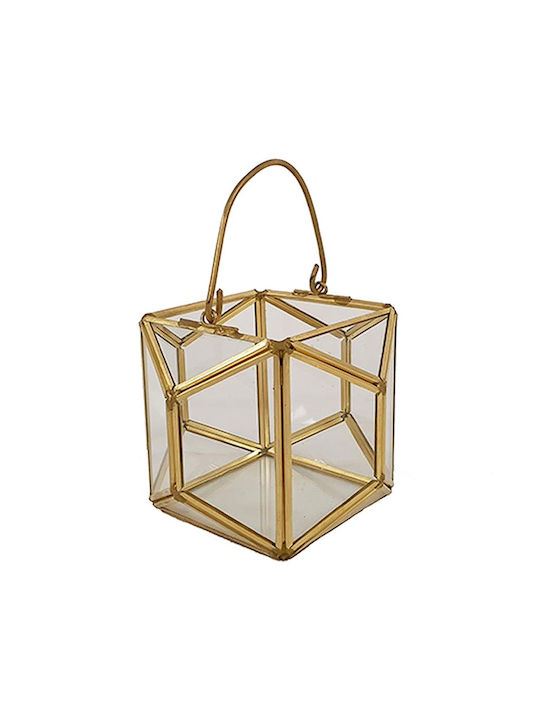 Decostar Glass Lantern Transparent 12x12x9cm