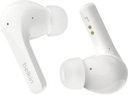 Belkin SoundForm Motion In-ear Bluetooth Handsfree Ακουστικά με Αντοχή στον Ιδρώτα και Θήκη Φόρτισης Λευκά