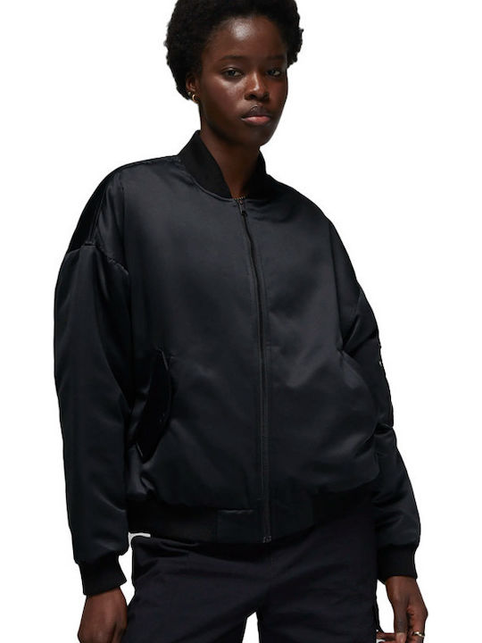 Κοντό Γυναικείο Bomber Jacket Μαύρο